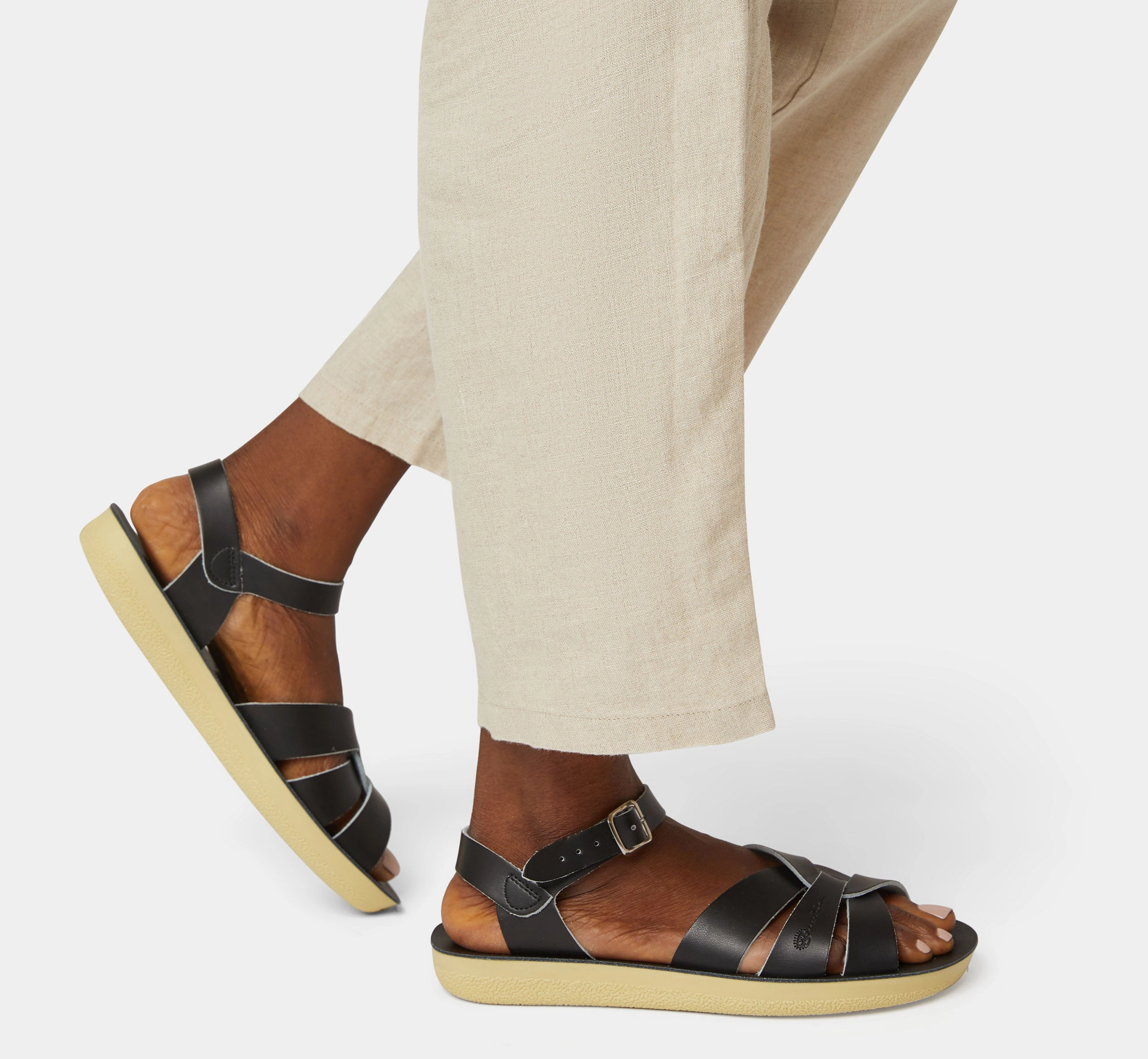 Summer Open Toe Shoes Swimmer Black Womens Sandal