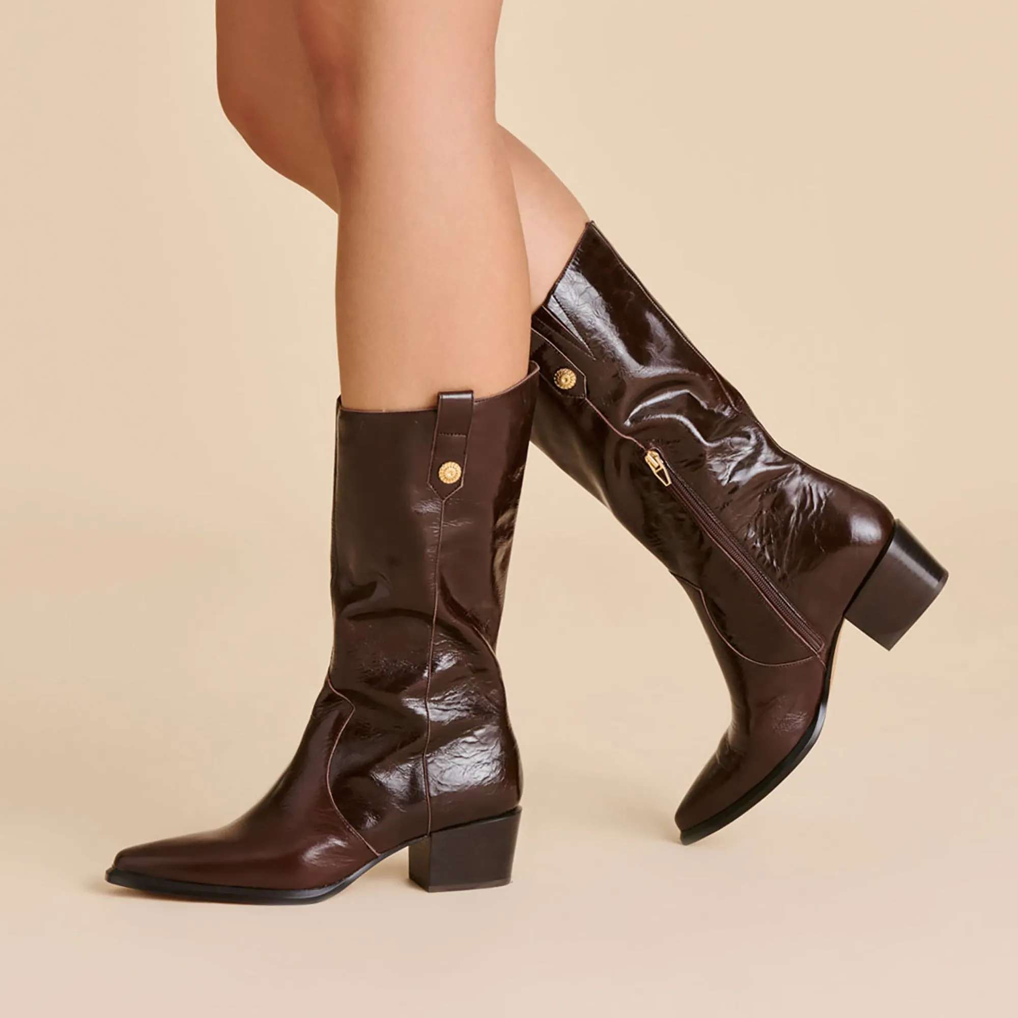 VERN BOOTS CHOCOLATE LEATHER Secure Sole
