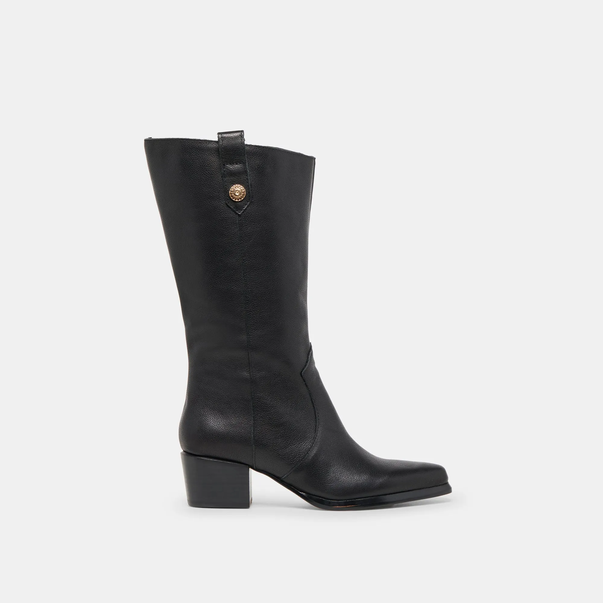 Track Day VERN WIDE CALF BOOTS BLACK LEATHER
