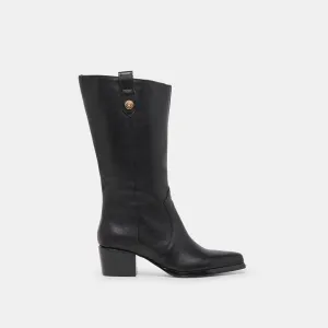 Track Day VERN WIDE CALF BOOTS BLACK LEATHER