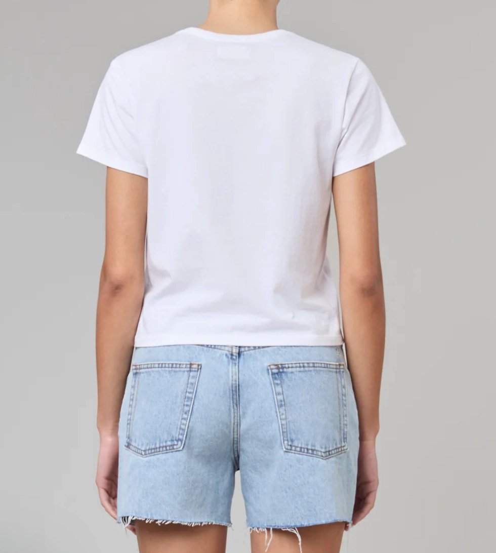 Motion Ease Cut Off Shorts in Vintage Blue