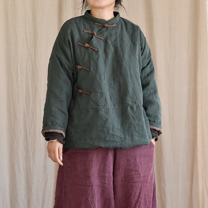 Ripstop Reinforcement Soft Layers Vintage Quilted Warm Patchwork Linen Cotton Jacket