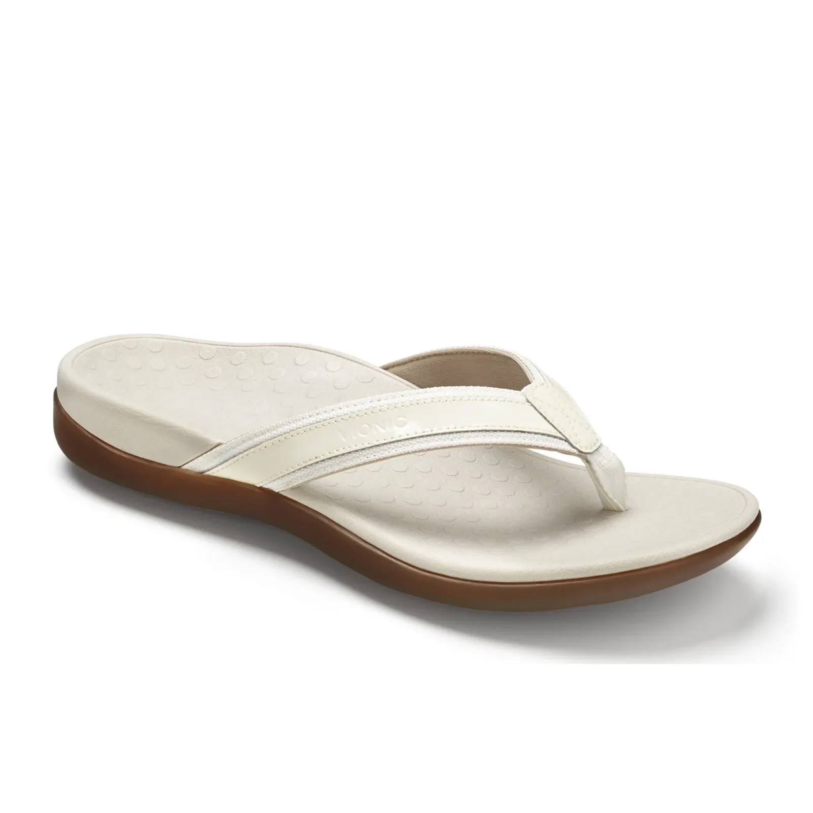Vionic Tide Sandal (Women) - White Patent Webbing Athletic Footwear Flat Design