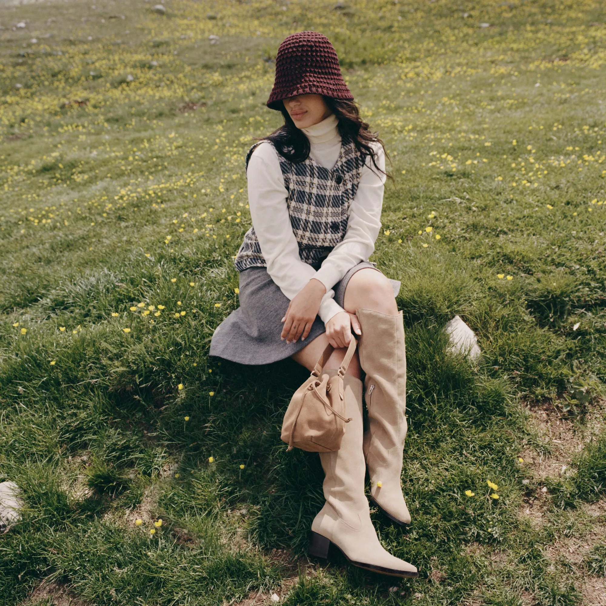 Stretch Woven Collar VIRONA H2O BOOTS DK TAUPE SUEDE