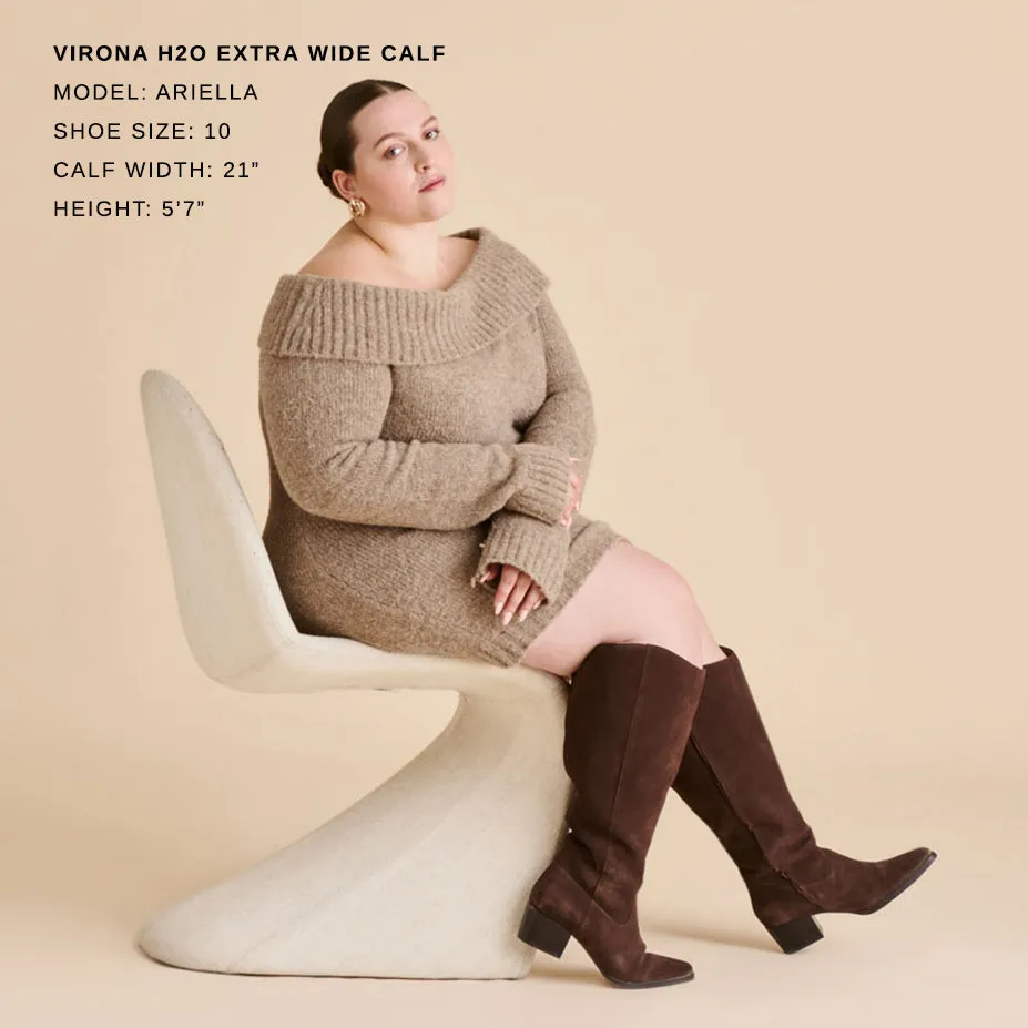 Airflow Channel System VIRONA H2O EXTRA WIDE CALF BOOTS DK BROWN SUEDE