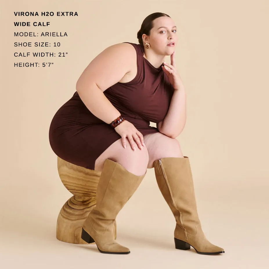 Anti Odor Technology VIRONA H2O EXTRA WIDE CALF BOOTS DK TAUPE SUEDE