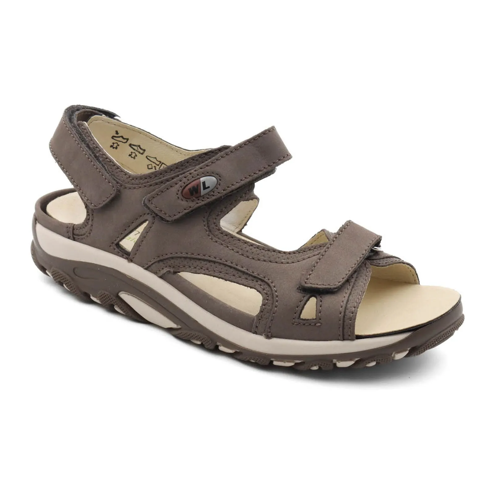Zip Up Waldlaufer Hanni 448002 Backstrap Sandal (Women) - Grey