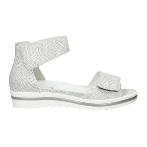 Comfort Ankle Support Waldlaufer Marigold 351005 Ankle Strap Sandal (Women) - Silver Snake