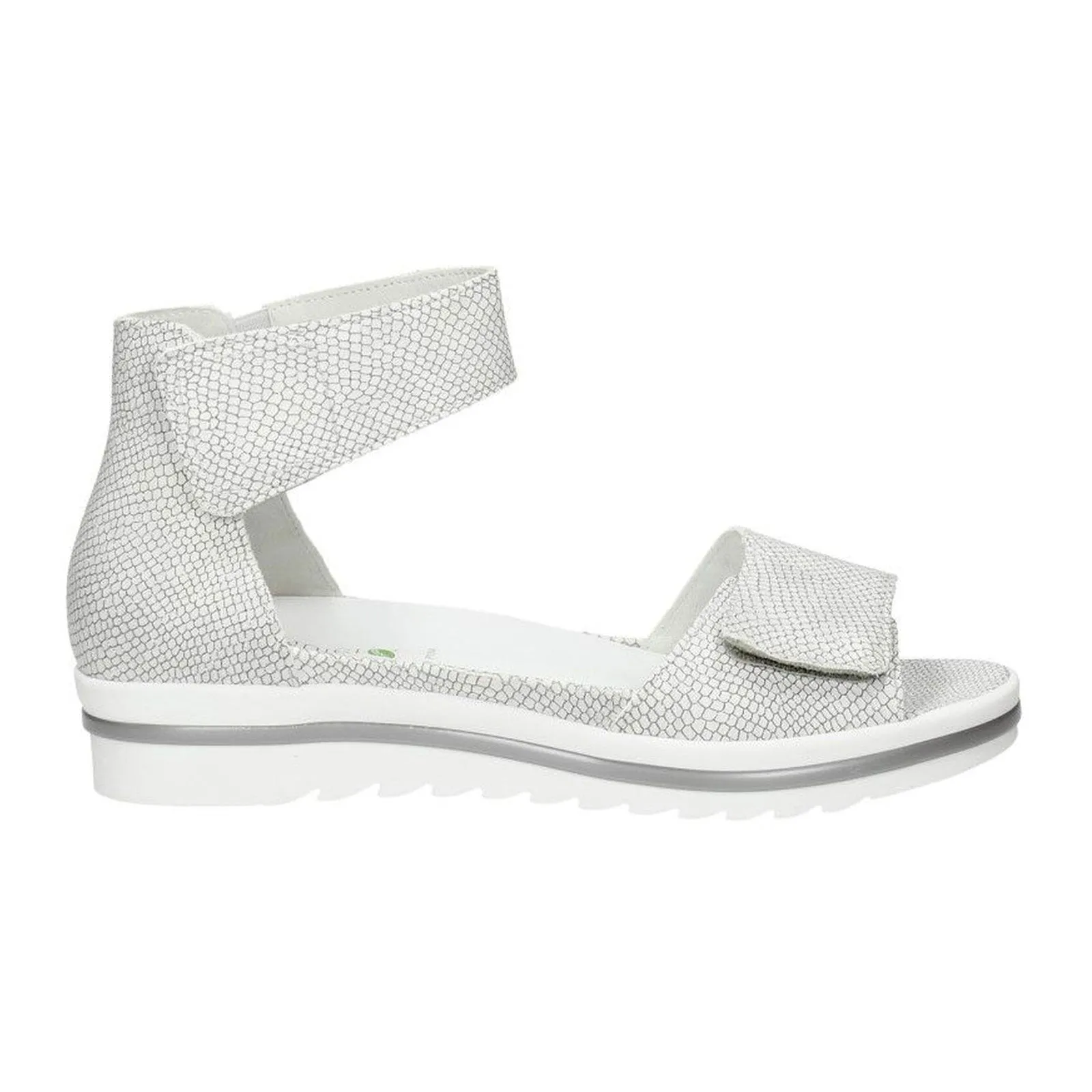 Comfort Ankle Support Waldlaufer Marigold 351005 Ankle Strap Sandal (Women) - Silver Snake