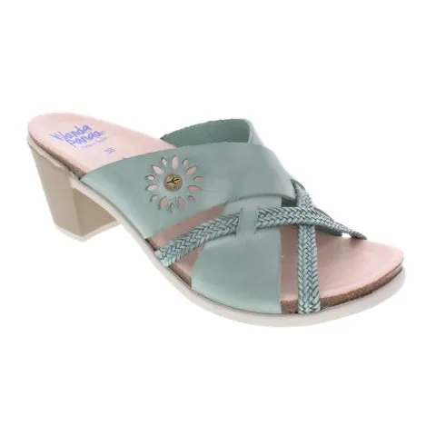 Wanda Panda Willow Slide Sandal (Women) - Grey Blue Relax Step Simple