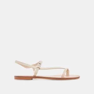 walking - style WANDRE SANDALS BONE EMBOSSED LEATHER