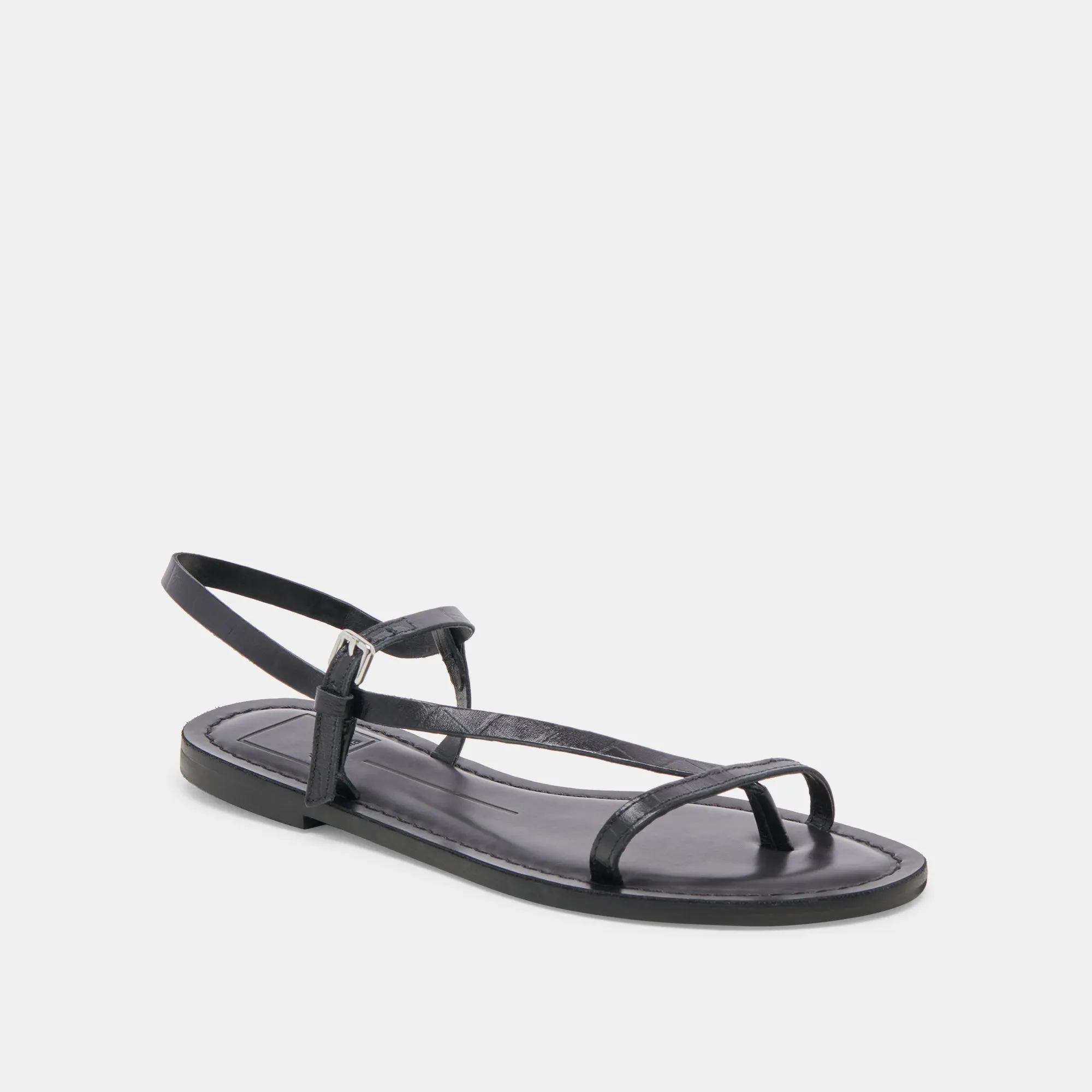 adjustable user WANDRE SANDALS NOIR EMBOSSED LEATHER