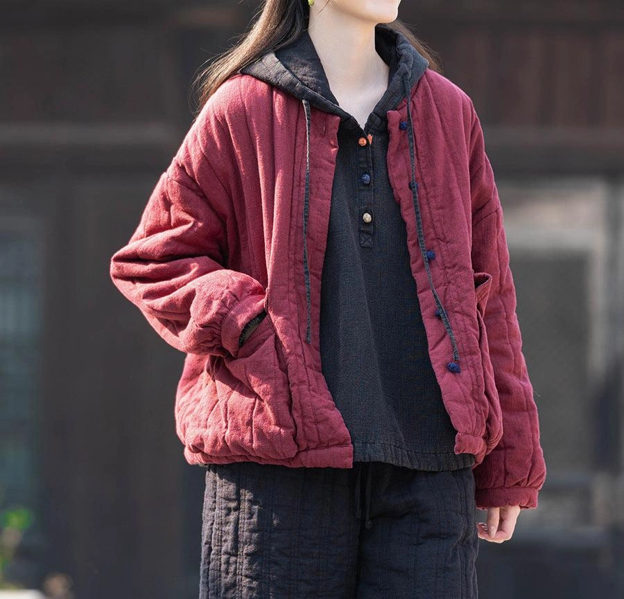 fall season Warmth Color Block Large Pockets Coats for Women