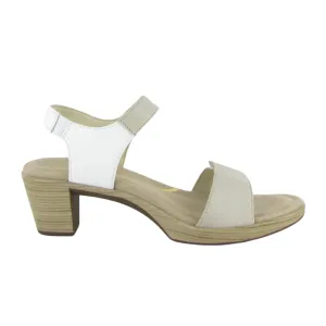 Shock absorption Cozy Vibes Naot Intact Heeled Sandal (Women) - Soft Ivory Leather/Soft White Leather/Radiant Gold Leather