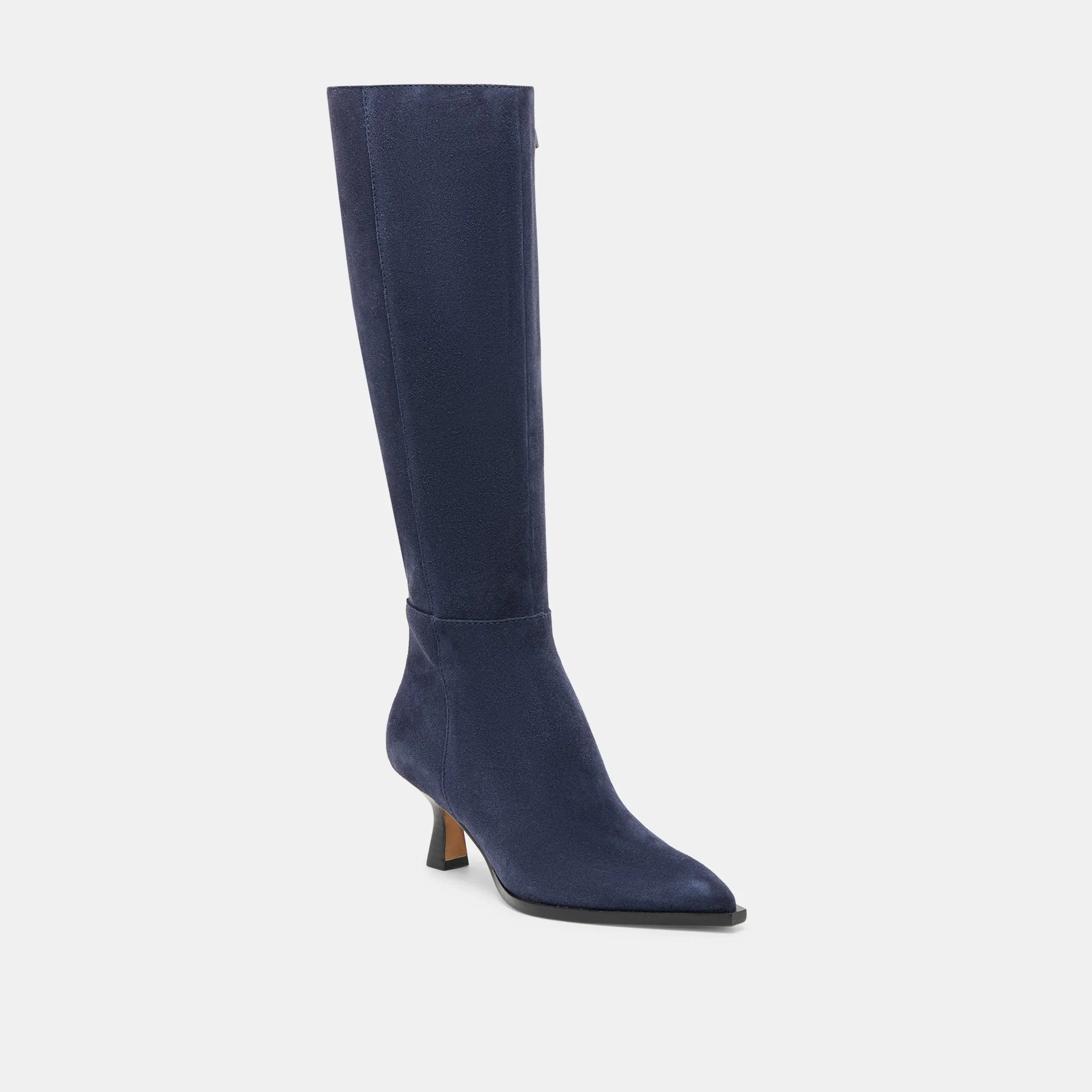 Enhanced Traction AUGGIE WIDE CALF BOOTS NAVY SUEDE