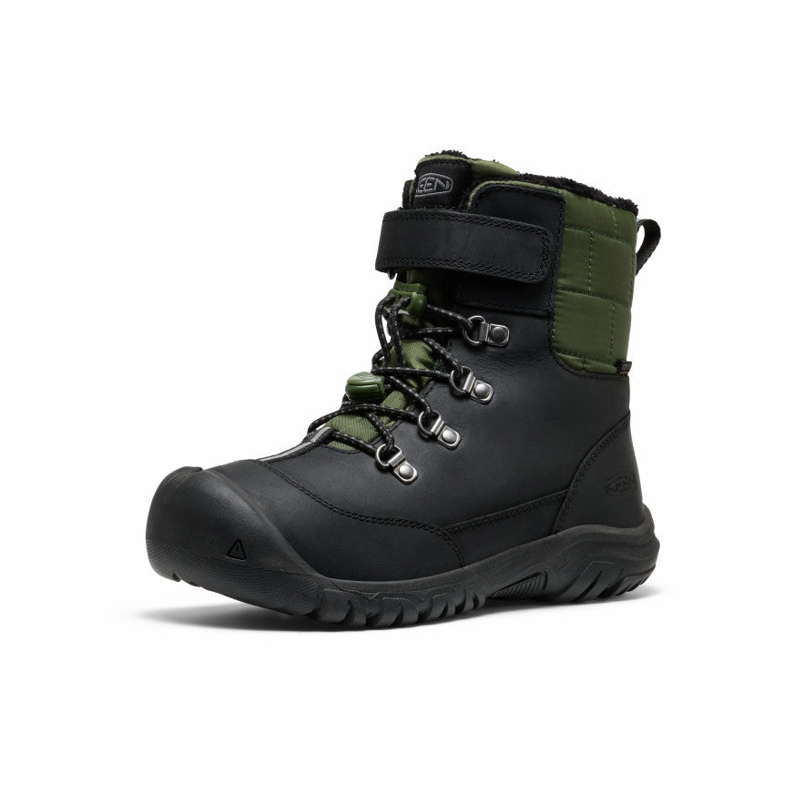 Big Kids' Kanibou Waterproof Winter Boot  |  Black/Bronze Green Trail Strength Warm Core