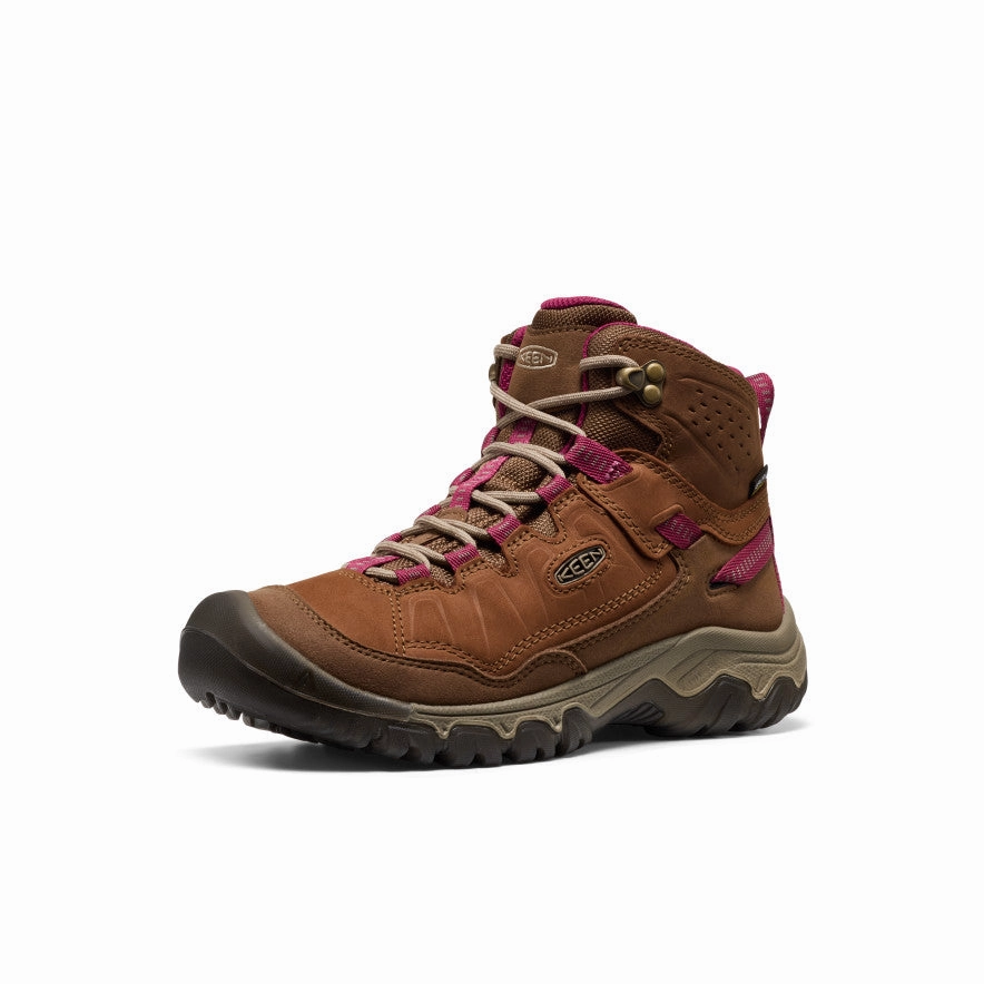Non Slip Tread Pattern Women's Targhee IV Waterproof Hiking Boot  |  Bison/Beaujolais