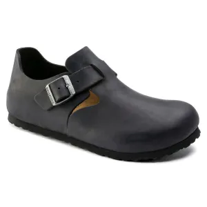 Soldier BIRKENSTOCK LONDON CLASSIC FOOTBED SHOE - BLACK OILED LEATHER
