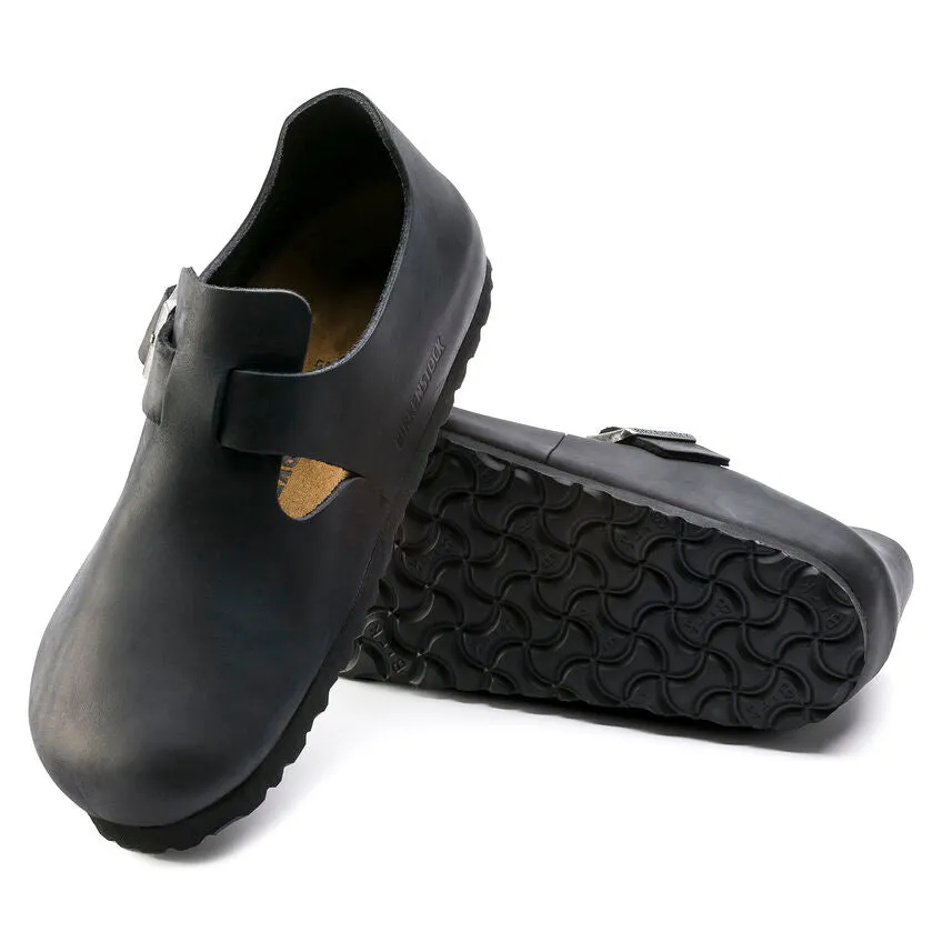 Comfort Cushion BIRKENSTOCK LONDON CLASSIC FOOTBED SHOE - BLACK OILED LEATHER