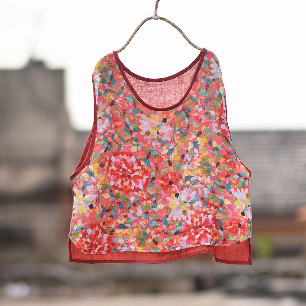 Women Linen Casual Vest Rubberized Zippers Cozy Fit