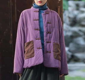 Non Restrictive Armholes Women Quilted Thickened Large Pockets Cotton Coats