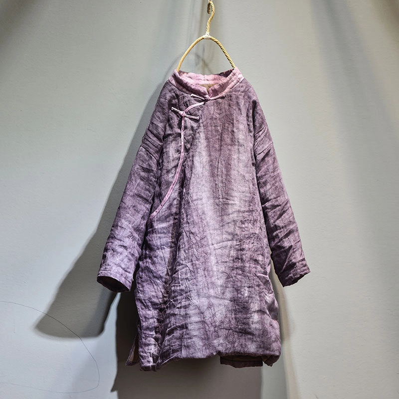 All Occasion Women Retro Warm Mid- Length Padded Linen Coat