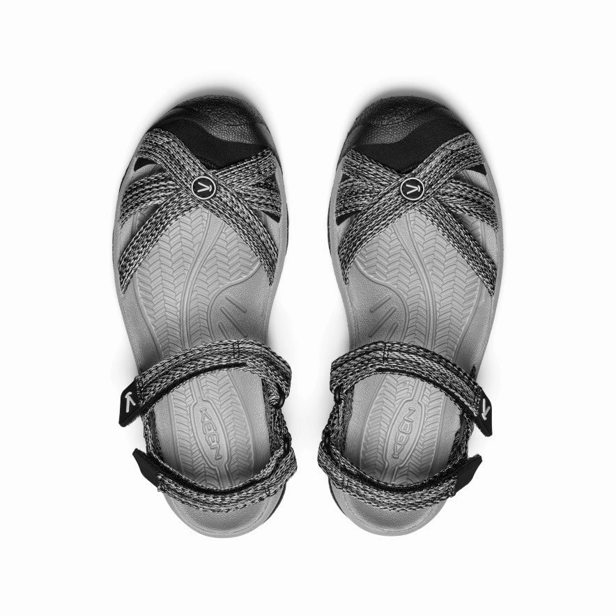 Zero Break In Period Padding Around Ankle Women's Bali Strap Sandal  |  Alloy/Black