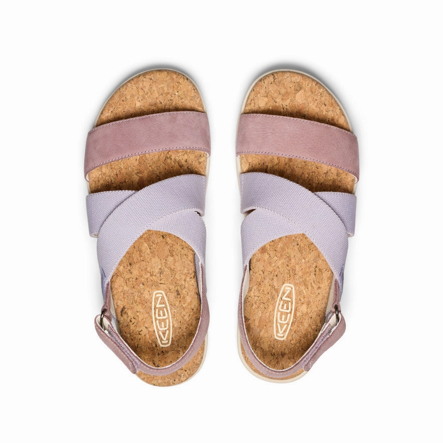 Women's Elle Criss Cross Sandal  |  Thistle/Toadstool Cushioned Straps Stylish Flip-flops for Travel