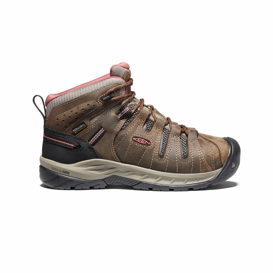 Women's Flint II Waterproof Boot (Soft Toe)  |  Cascade Brown/Brick Dust Easy Wear Flexible Frame Work Commute