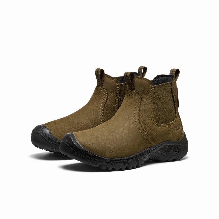 Women's Greta II Waterproof Chelsea  |  Dark Olive/Black mesh material Cold Weather