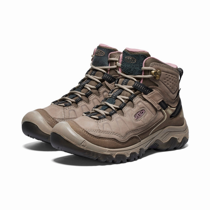 Weekend Trek Women's Targhee IV Wide Waterproof Hiking Boot  |  Brindle/Nostalgia Rose