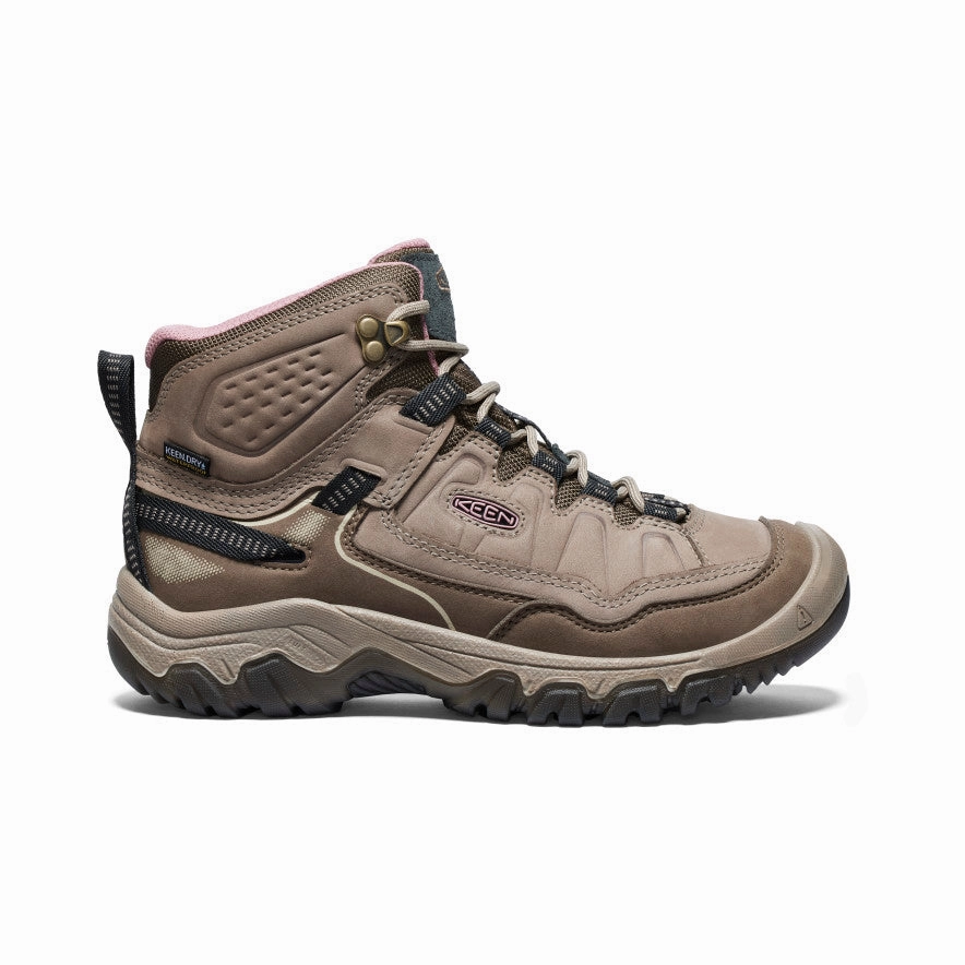 lace up closure Quick Dry Interior Women's Targhee IV Wide Waterproof Hiking Boot  |  Brindle/Nostalgia Rose