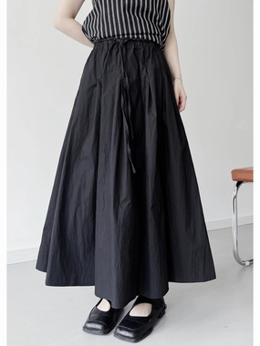 Pampered Lining quick dry Women Summer Casual Cotton Elastic Waist A-Line Skirt