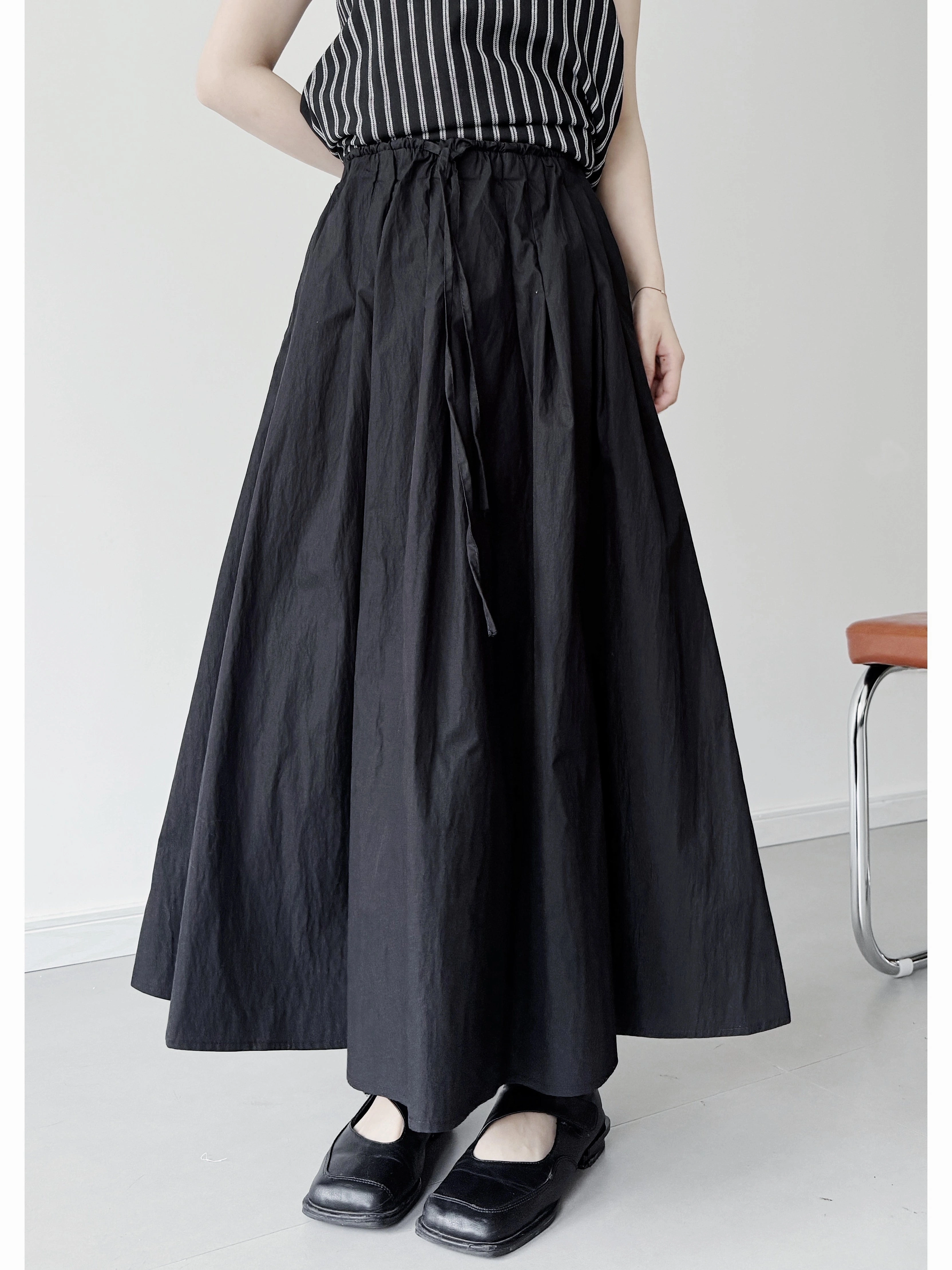 Pampered Lining quick dry Women Summer Casual Cotton Elastic Waist A-Line Skirt