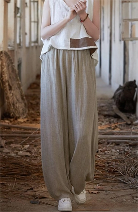 All-Day Wear Shrink resistant Women Summer Linen Casual Pants