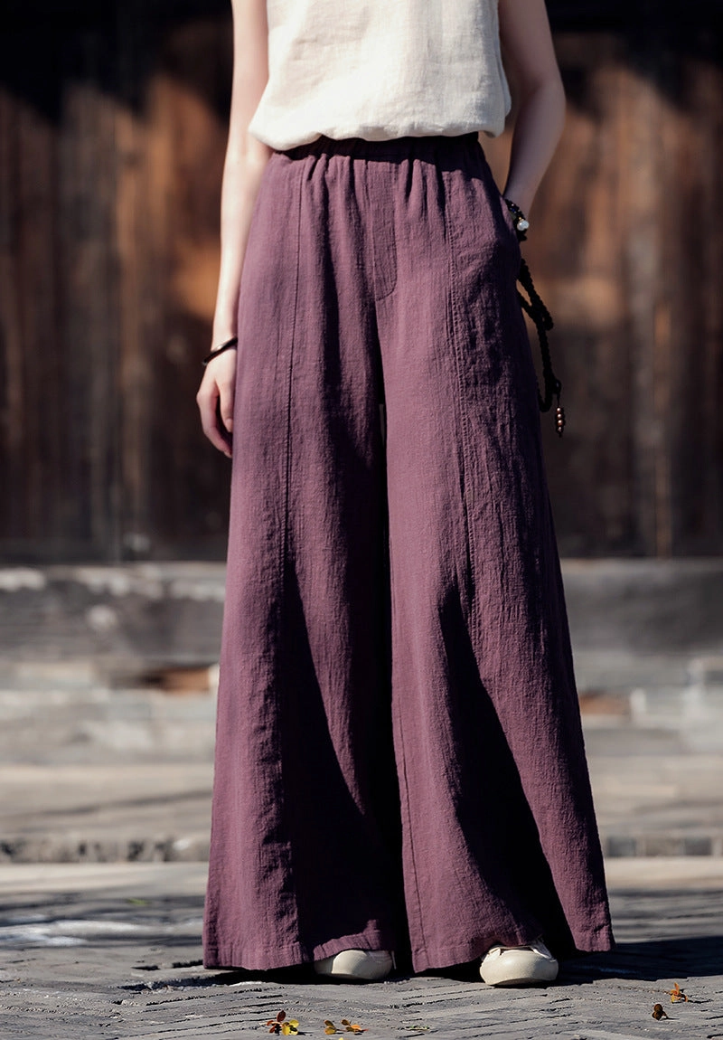 Tender Waist Cool Comfort Women Summer Linen Casual Retro Loose Pants