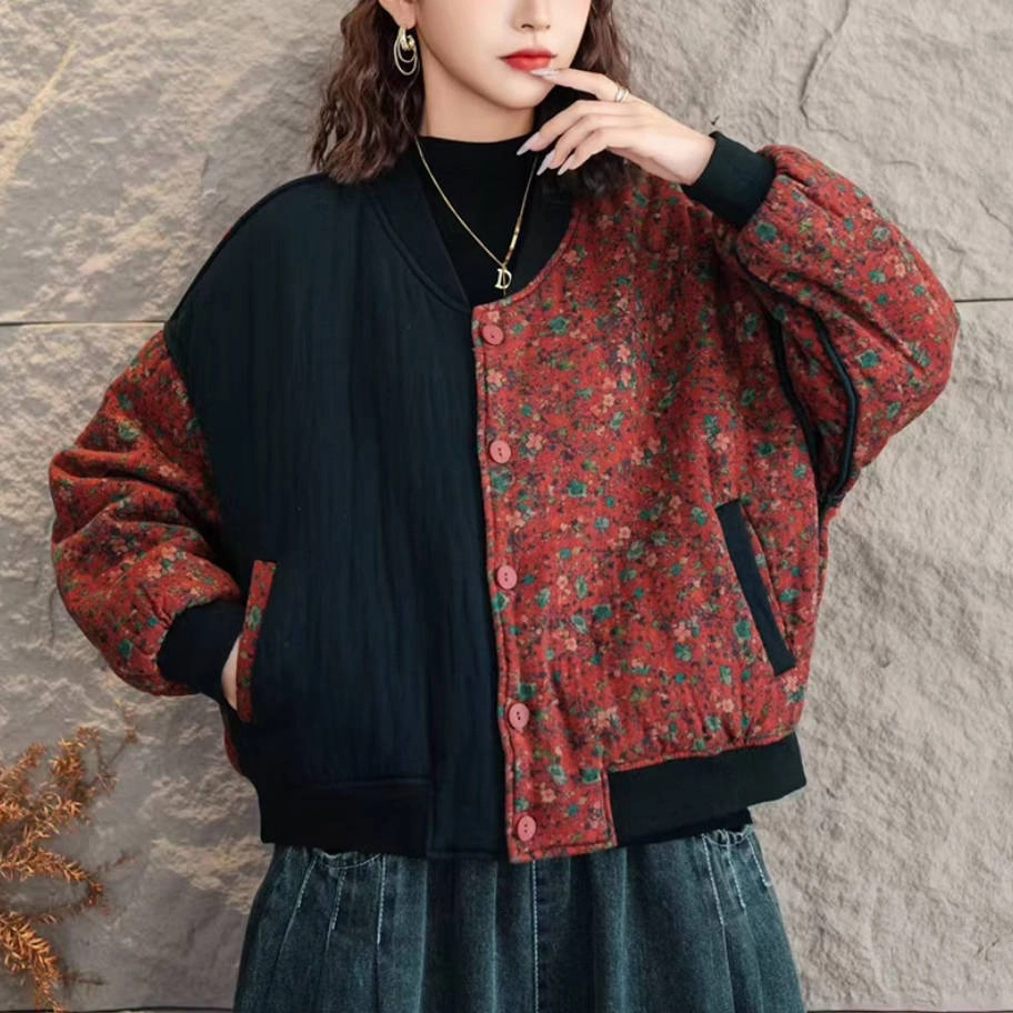 Women Vintage Cotton Asymmetric Patchwork Washed Coat Multi pockets Sun Protection Fabric