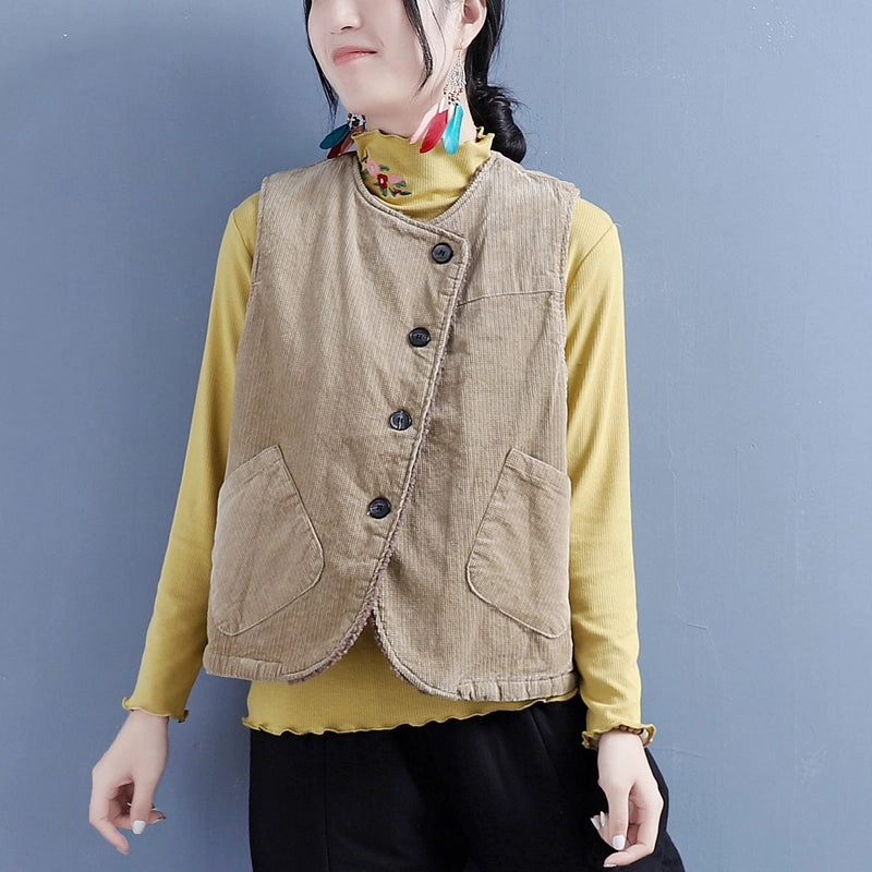 Mesh Ventilation Panels Weather Friendly Women Winter Retro Woolen Loose Vest