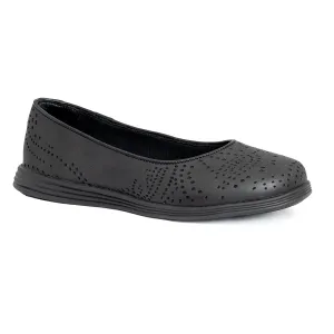 Women's Enlightened Black Flat Dress Shoe FS4540 dirtiest Non Chafing Collar