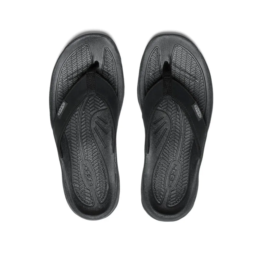 Travel Comfort Step Women's Kona Leather Flip-Flop  |  Black/Vapor