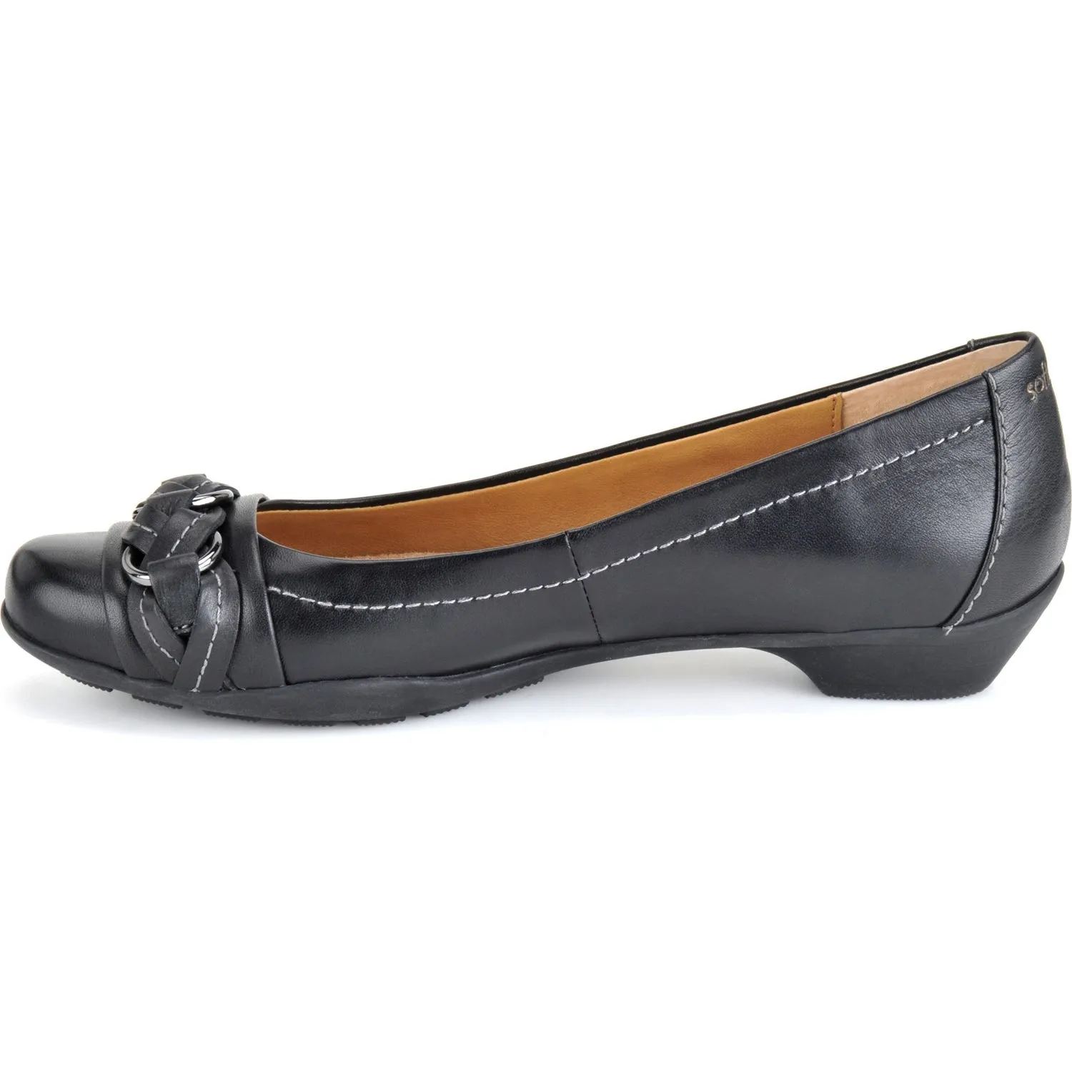 Women's Posie Black Leather Dress Shoes 751801 Shock Dampening
