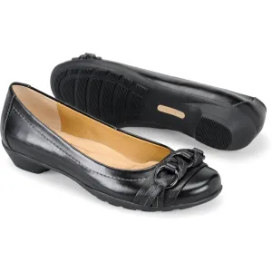 Women's Posie Black Leather Dress Shoes 751801 tint