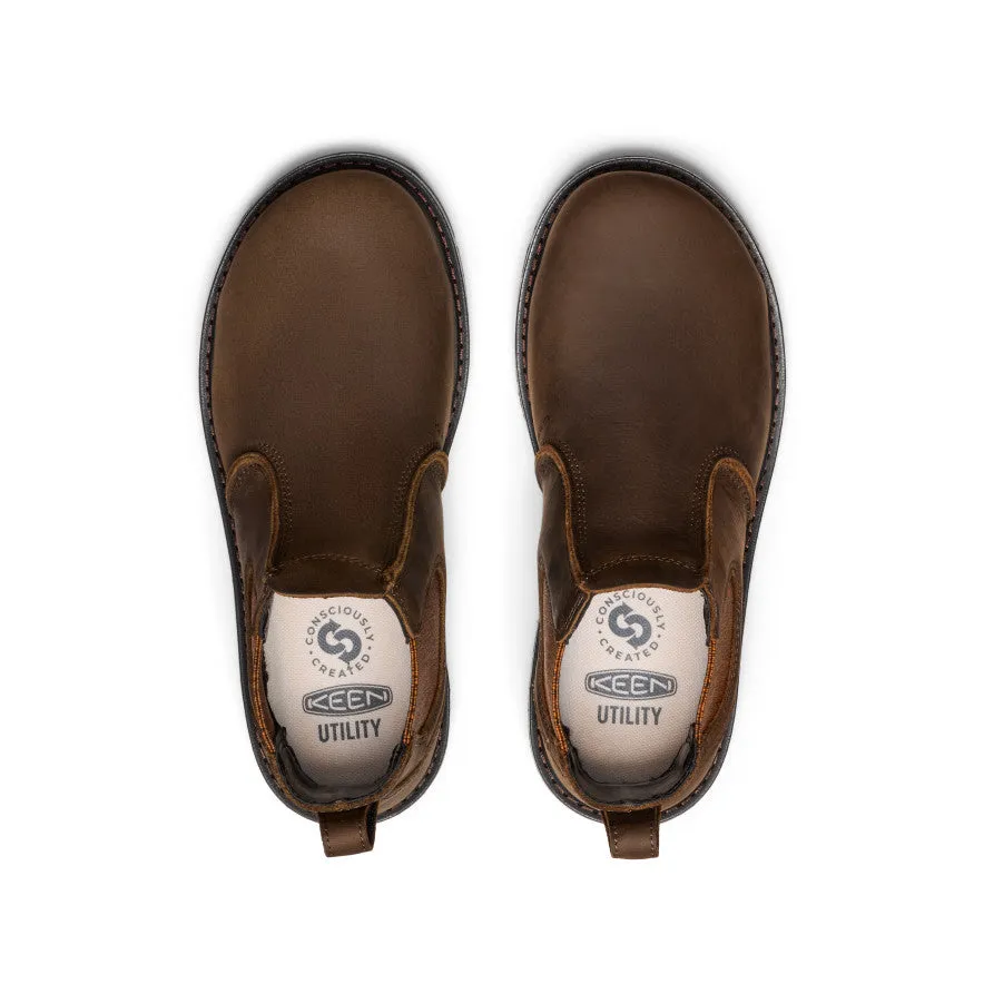 Women's San Jose Chelsea 90?? Heel Boot (Aluminum Toe)  |  Cascade Brown/Black Slip On Effortless Walk Fit