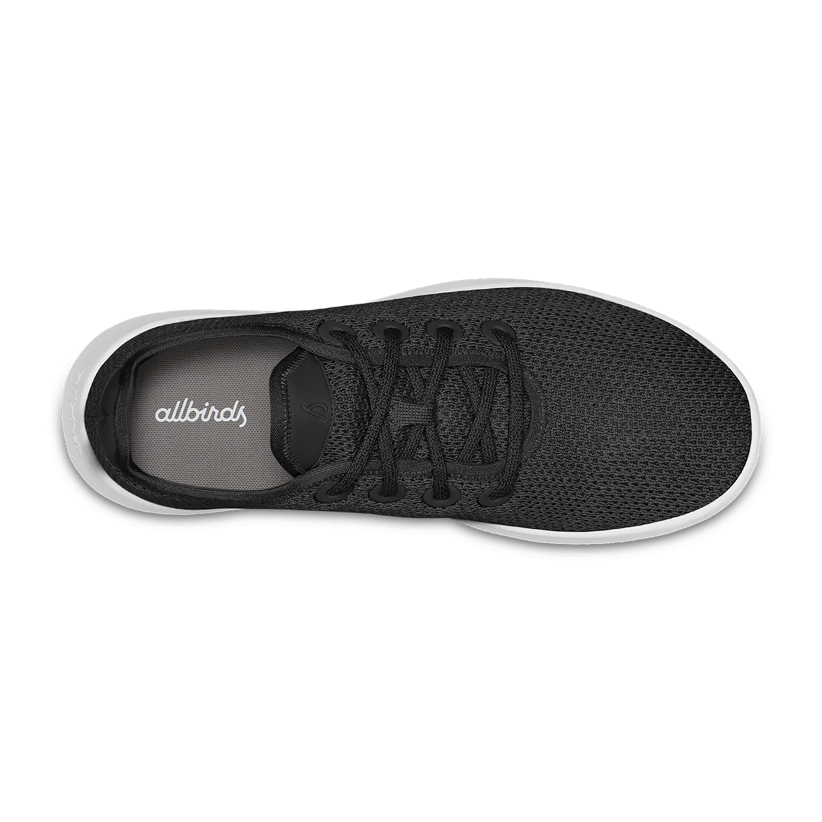 Women's Tree Runner - Jet Black (White Sole) Minimalist Design All Day Wear Comfort