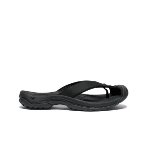 Women's Waimea Leather Flip-Flop  |  Black/Black High Quality Slip On Comfort Travel Step