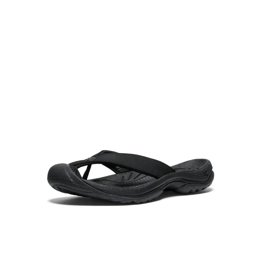 Day Ready Women's Waimea Leather Flip-Flop  |  Black/Black