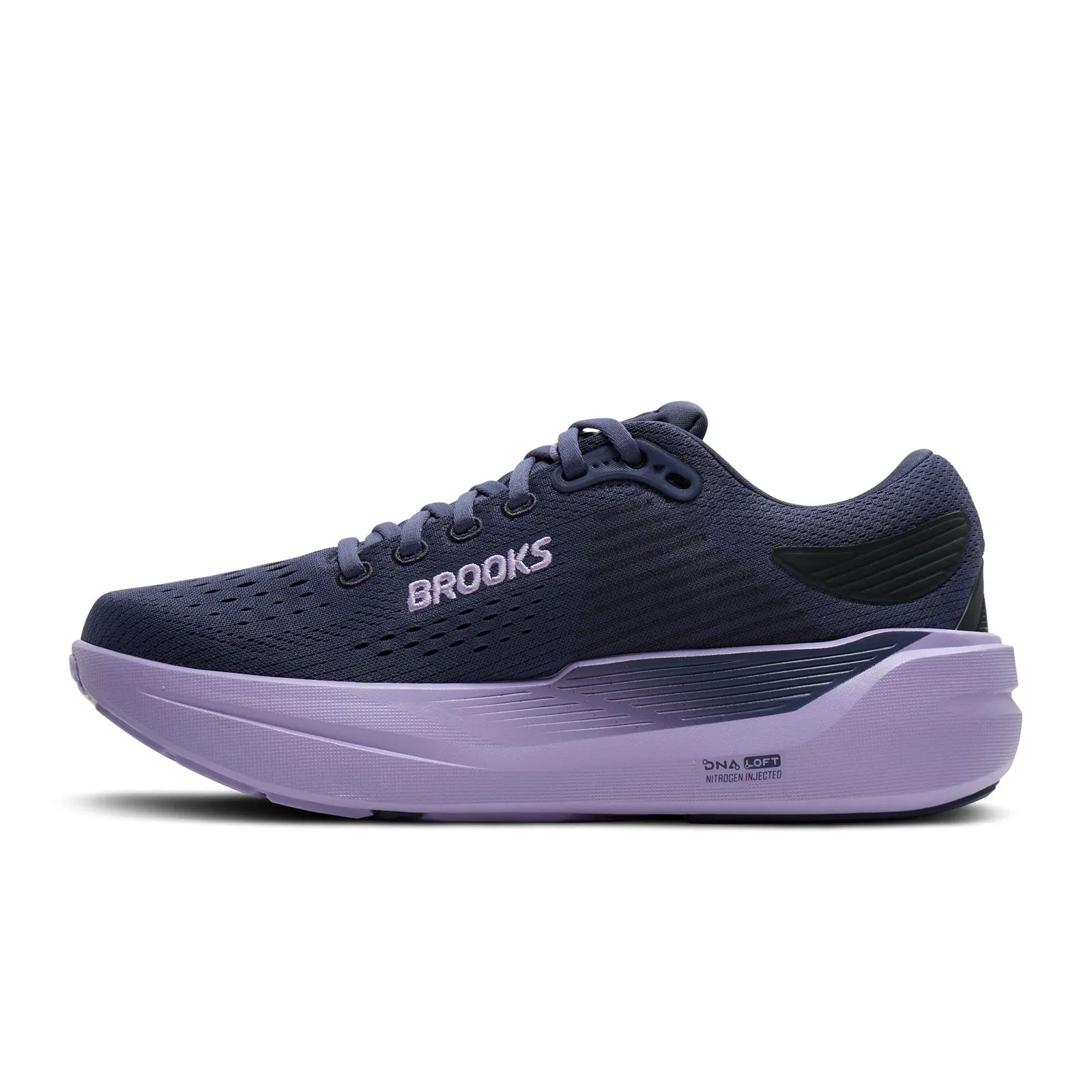 High Traction Outdoor Trek Airport Look Brooks Ghost Max 3 Running Shoe (Women) - Nightshadow/Ebony/Purple