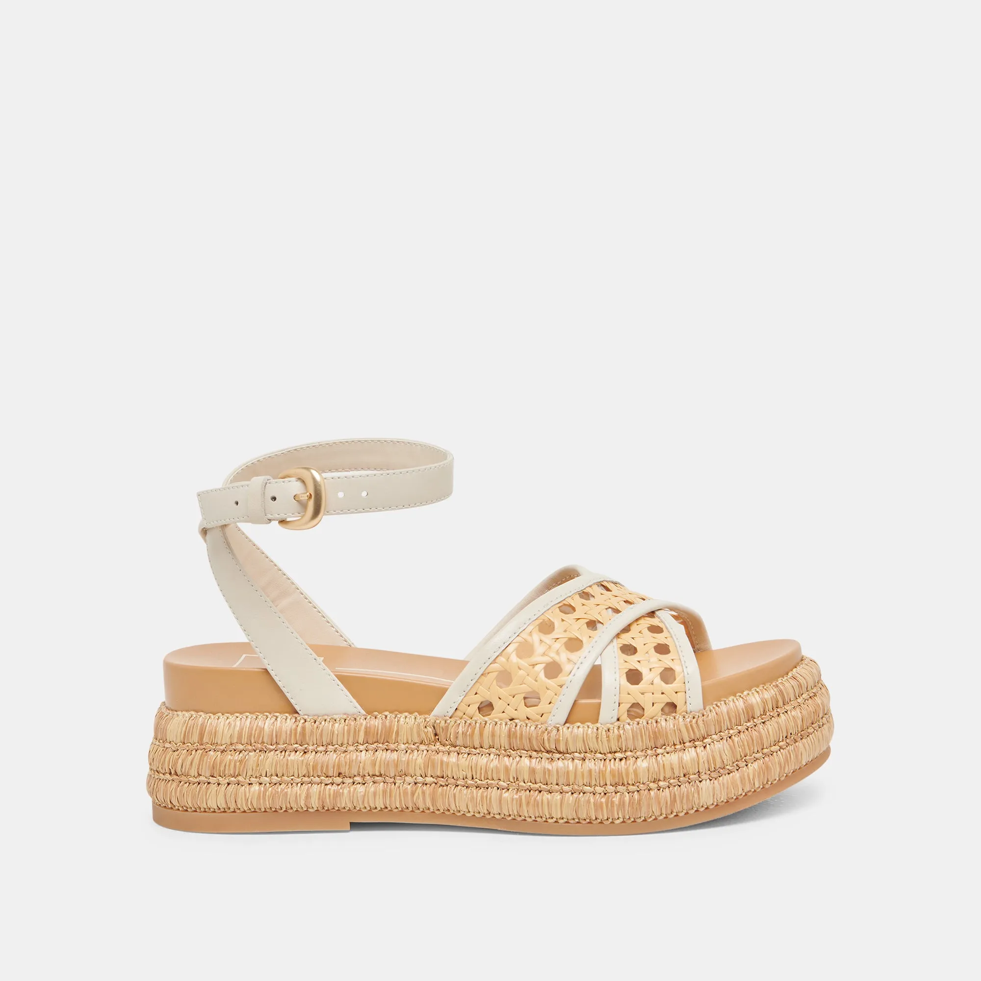 Useful Dynamic Traction WRILEY SANDALS CREME WOVEN RAFFIA