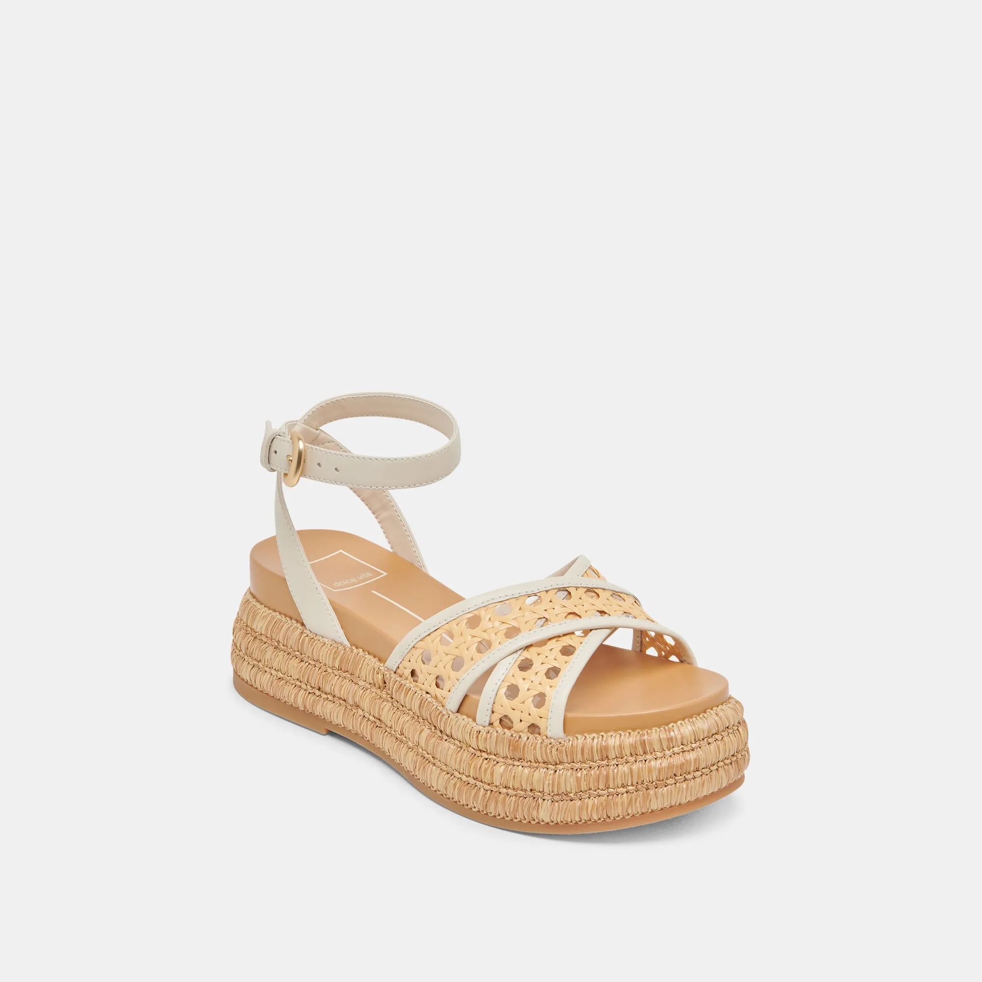 yoga shoes WRILEY SANDALS CREME WOVEN RAFFIA
