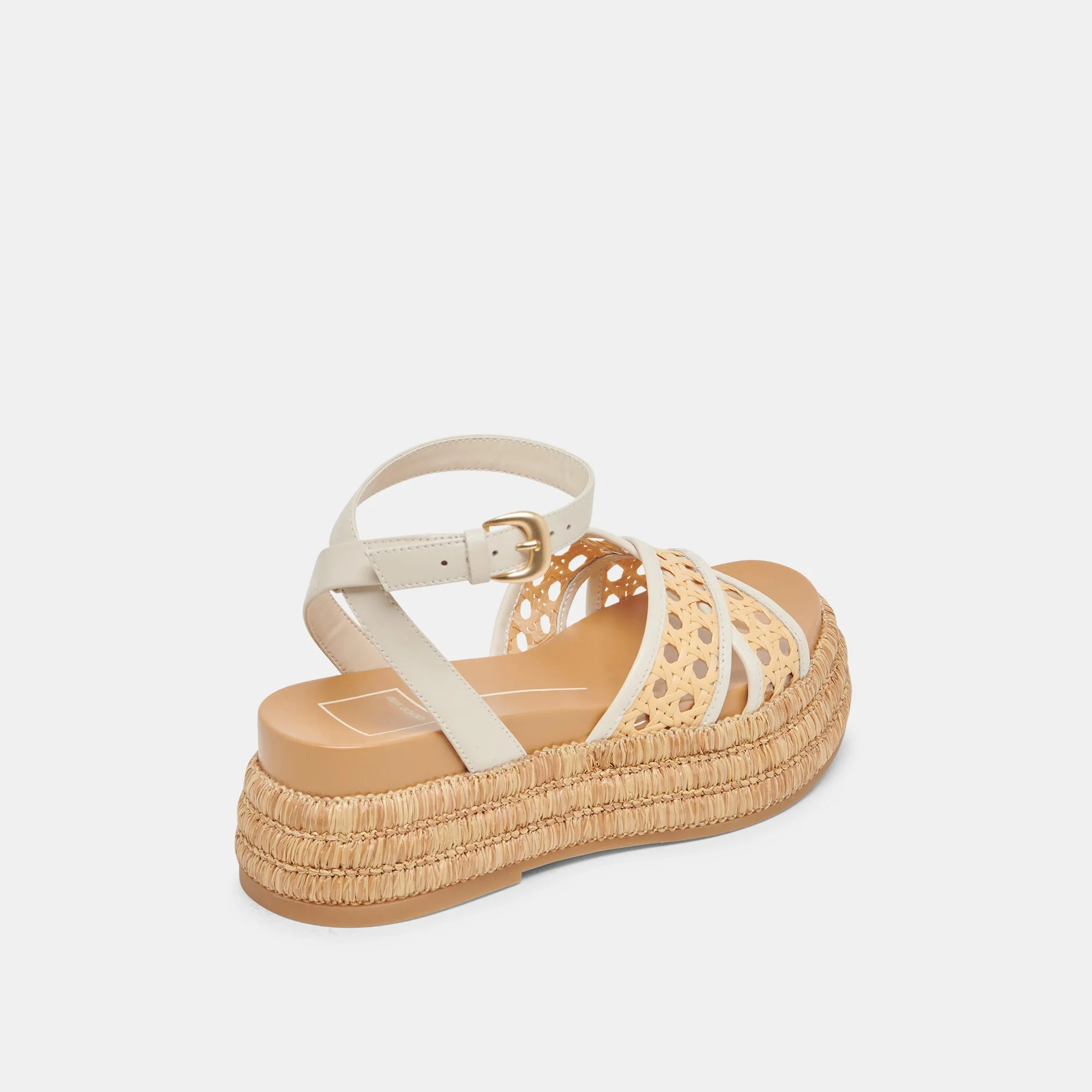 dancing shoes Streamlined materials WRILEY SANDALS CREME WOVEN RAFFIA